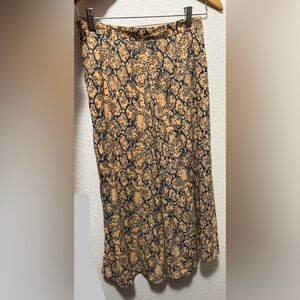 BCBGMaxAzria Orange Snake Print Midi Skirt